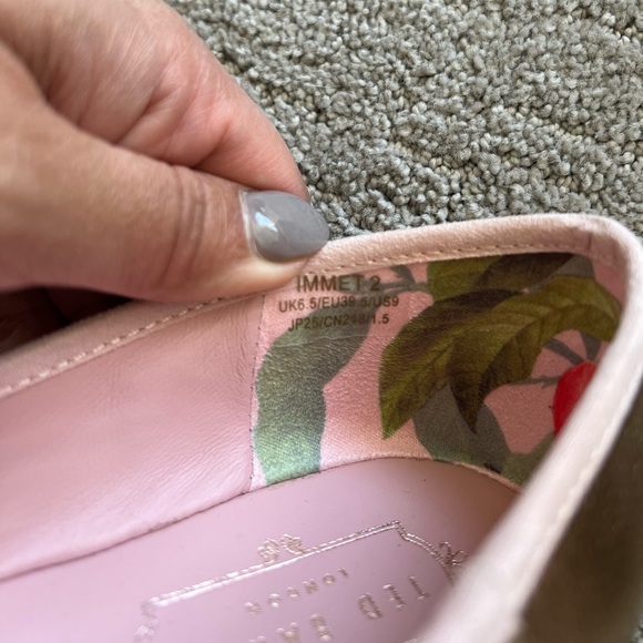 Ted Baker Immep Rose Gold Leather Bow Ballet Flats - Picture 10 of 12
